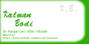kalman bodi business card