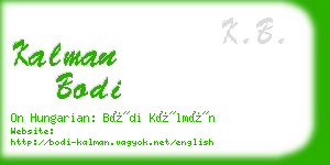 kalman bodi business card